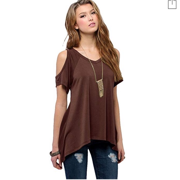 Urban CoCo Tops - NWT Urban CoCo Shoulder Off Wide Hem Shirt